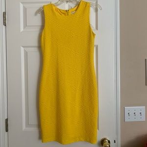 Yellow Calvin Klein Size 4 stretchy Sheath Dress